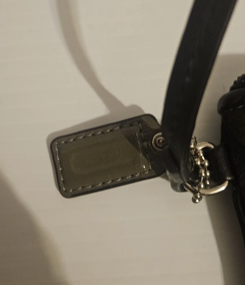 Coach Black Signature Wristlet Clutch